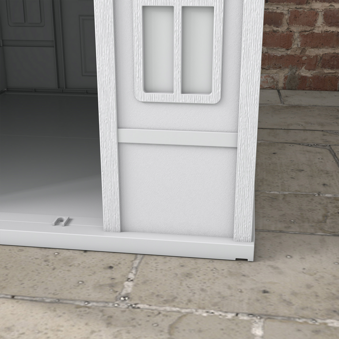 PawHut Weatherproof Dog House – Cozy Outdoor Shelter for Large Dogs (Grey)