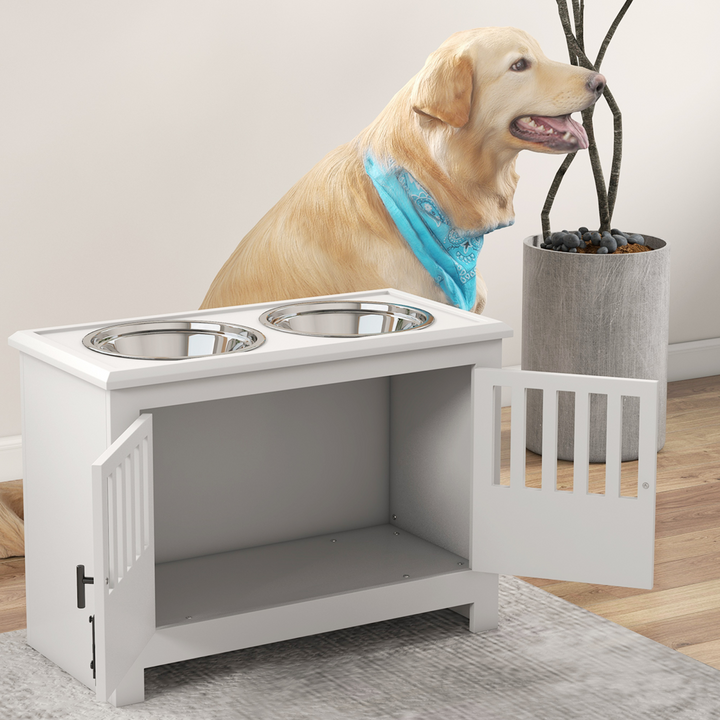 PawHut Elevated Dog Feeding Station with Storage - Perfect Comfort for Large Dogs