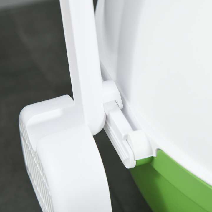 Smart Hooded Cat Litter Box - Stylish Green, 53x51x48cm, Includes Scoop!