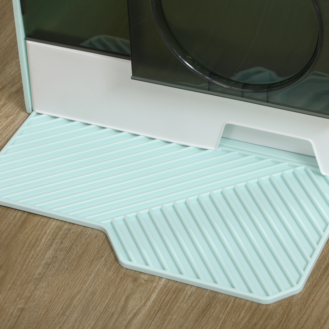 Ultimate Privacy Cat Litter Box with Scoop & Deodorizer – Light Blue