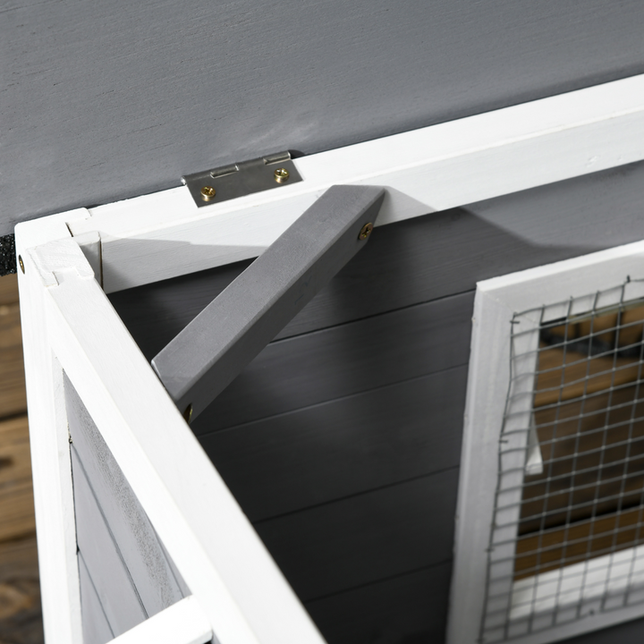 Large Wooden Dog Kennel for Outside 109L x 79W x 72H cm, Grey
