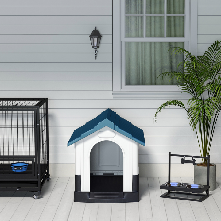 PawHut Outdoor Dog Kennel - Cozy Haven for XS & S Dogs, Water-Resistant Blue