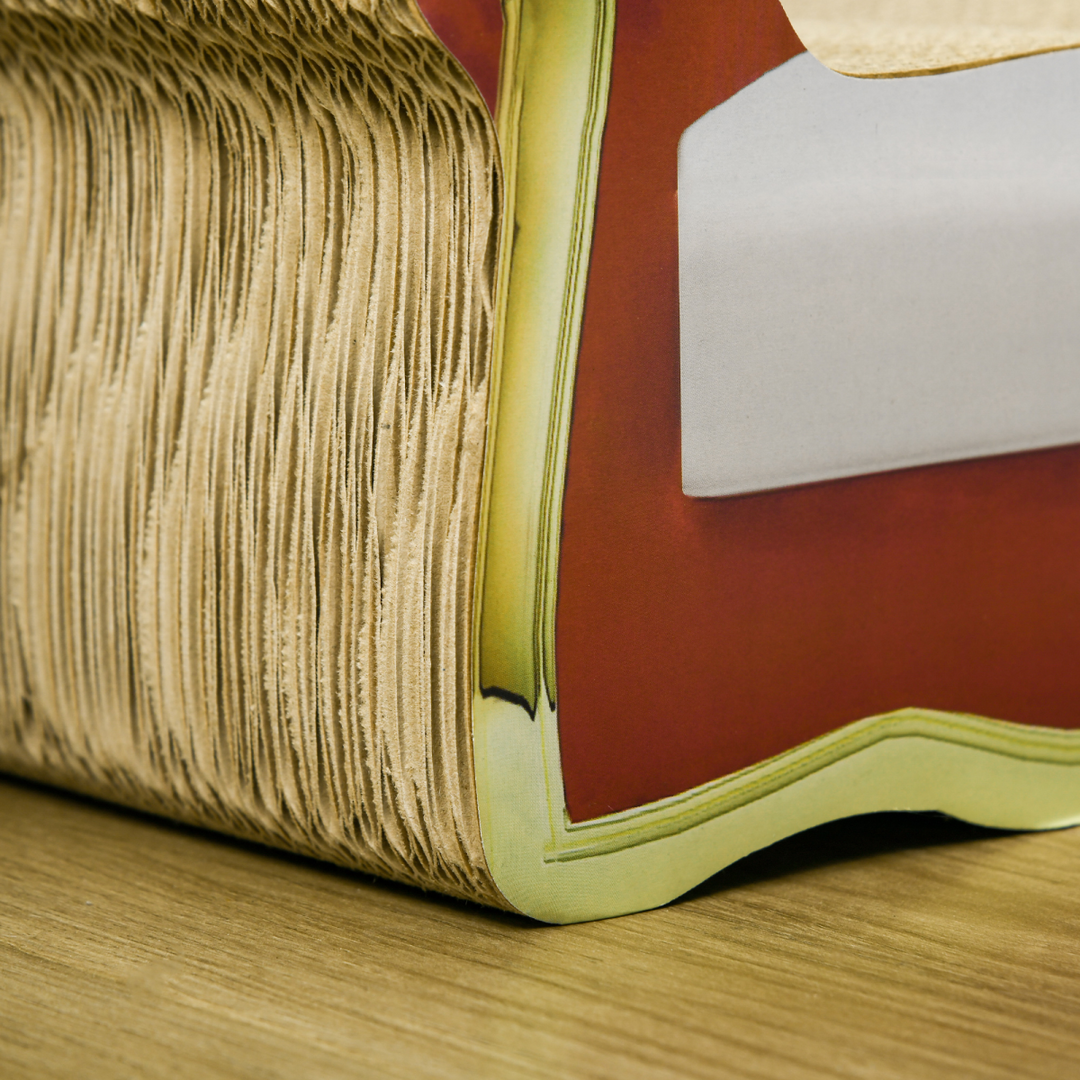 PawHut Cat Scratching Lounge: Stylish Cardboard Sofa with Catnip, 58x29cm