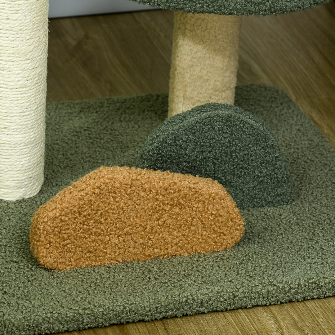 Deluxe 52cm Cat Tree with Scratching Posts, Two Beds & Engaging Toy Ball