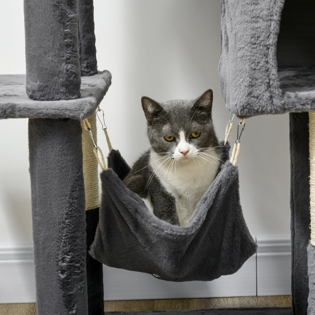 Ultimate PawHut 177cm Cat Tree: Modern Indoor Adventure with Hammock & Scratching Post