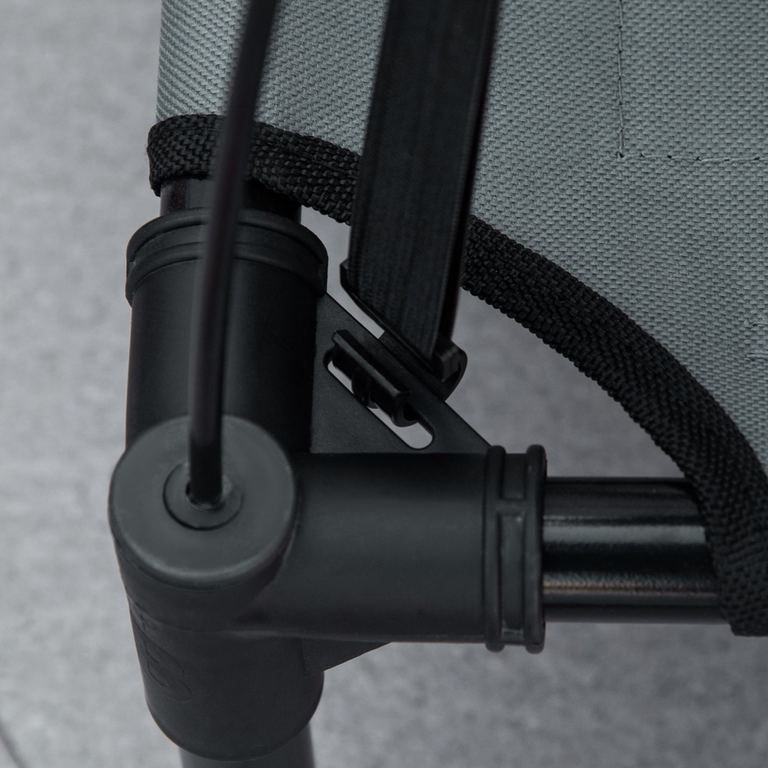 Cooling Elevated Dog Bed with Canopy - PawHut 61 cm Grey Pet Cot