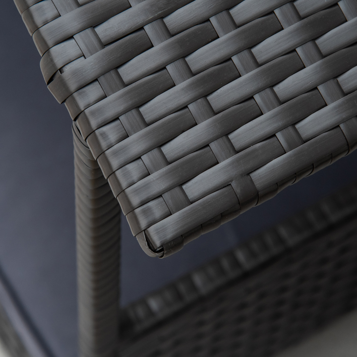 PawHut Grey Wicker Dog House - Cozy Rattan Bed with Soft Cushion & Canopy