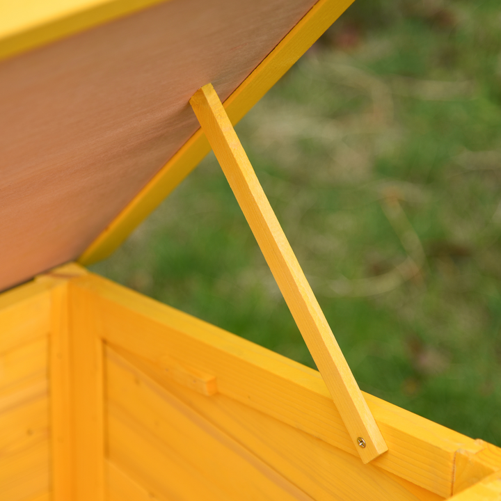 PawHut Wooden Outdoor Cat House with Openable Roof, Lockable Door & Window – 70 × 51.5 × 60cm