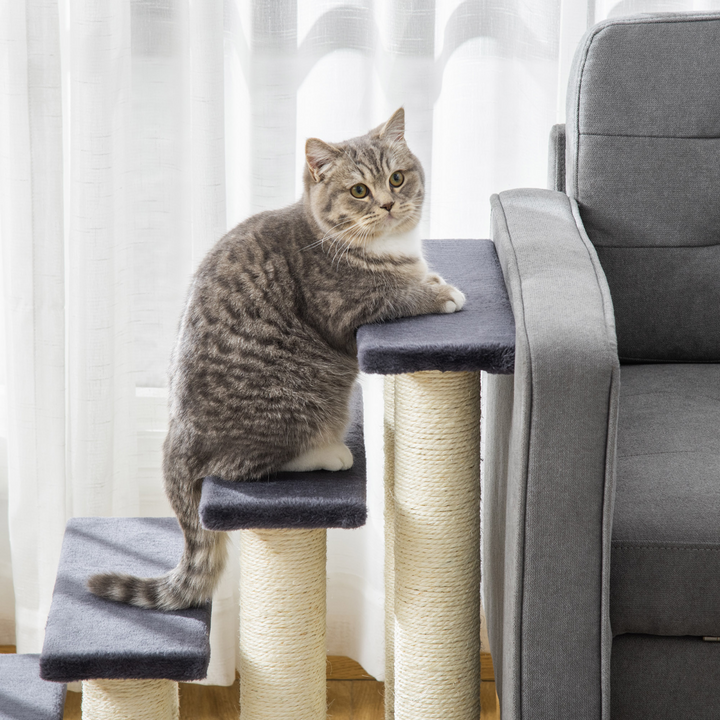 Plush Pet Stair & Cat Scratching Post - Soft, Durable Climb & Play Center