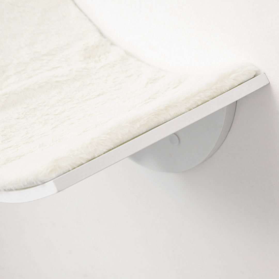 Wood Cat Shelf Shelter Kitten Bed Curved Climber Wall-Mounted Berber Fleece