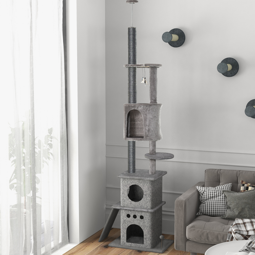 Ultimate Multi-Level Cat Climbing Tower - Floor to Ceiling Activity Center