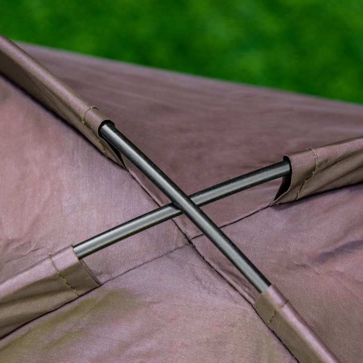 61 cm Elevated Pet Bed Dog Cot Tent with Canopy Instant Shelter Outdoor Brown