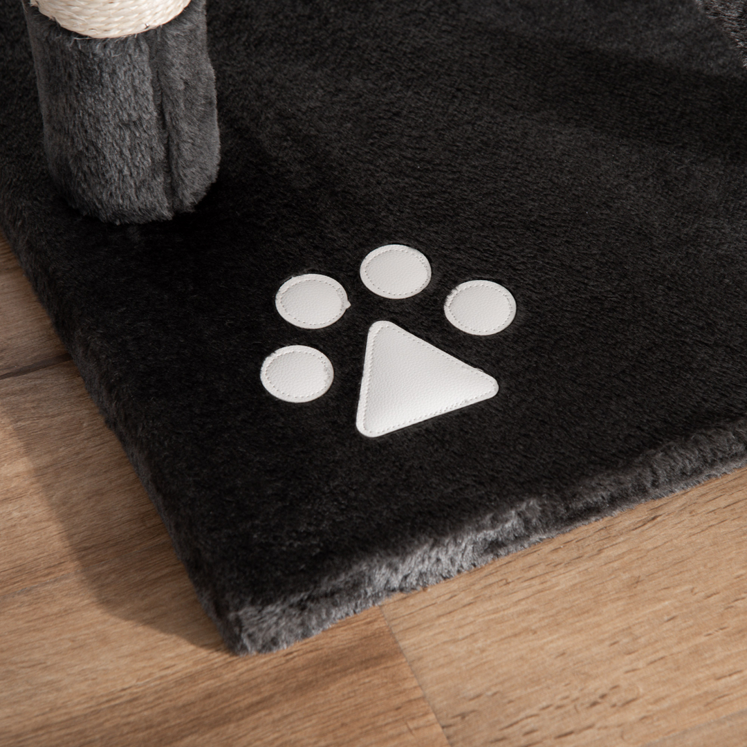 PawHut Adjustable Floor-to-Ceiling Cat Tree: Plush Fun & Scratching Posts!