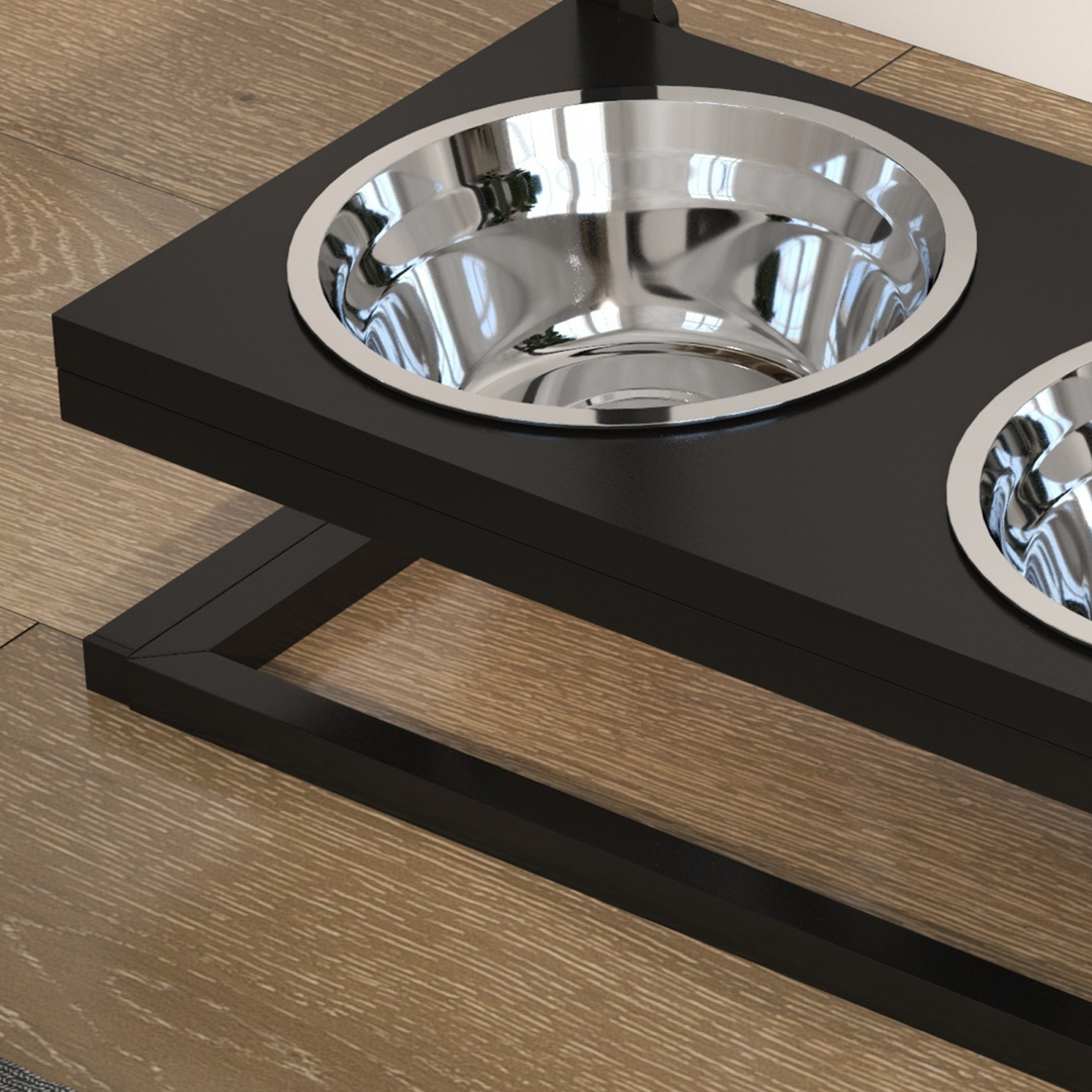 Elevate Your Pup's Dining: Adjustable Height Raised Dog Bowl with Custom Name Plate