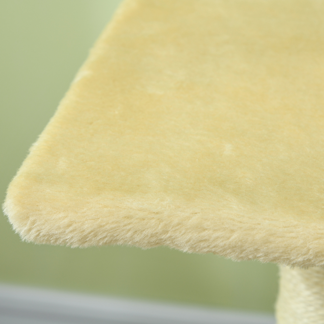 PawHut 72cm Cat Tree Tower: Premium Climbing & Scratching Haven in Cream White