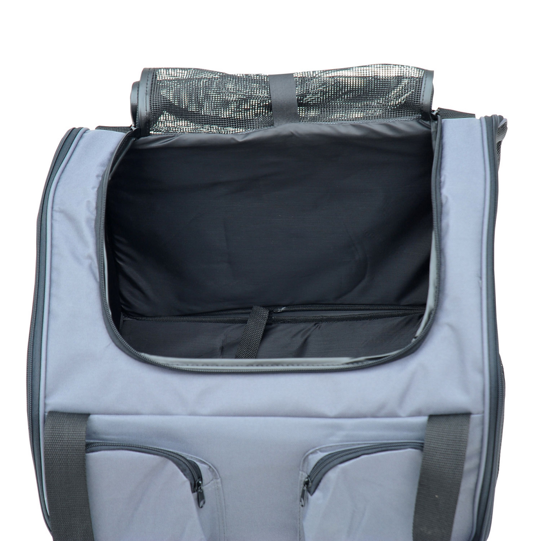PawHut Foldable Pet Carrier Bag, Portable Travel Cage with Mesh Windows – Grey