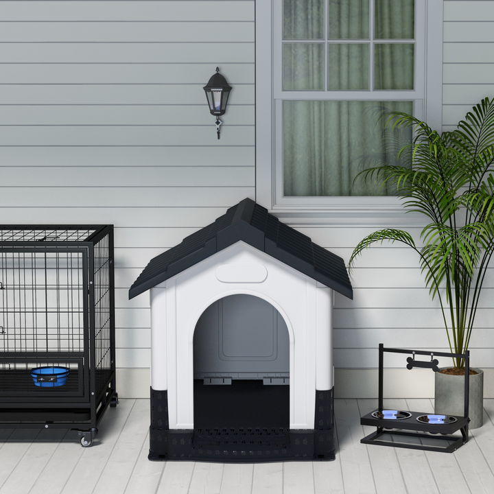 PawHut Outdoor Dog Kennel – Spacious & Weatherproof Retreat for Medium & Large Dogs (Grey)