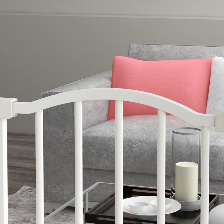 Adjustable Metal Pet Safety Gate with Auto-Close Door - Secure Your Space!