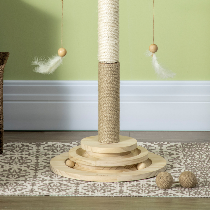 Deluxe 56cm Cat Tree with Interactive Turntable Toy & Durable Scratching Post