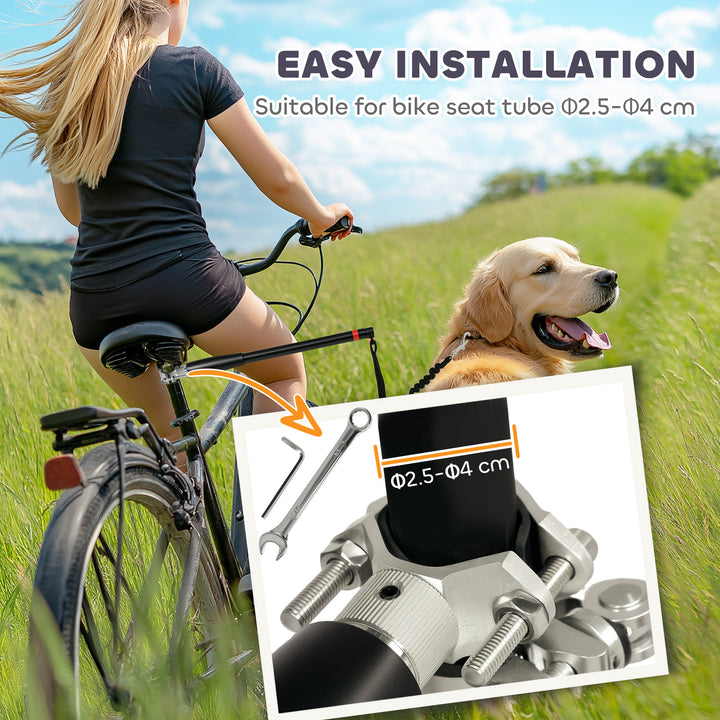 PawHut Bike Dog Lead: Easy Install for Cycling & Training