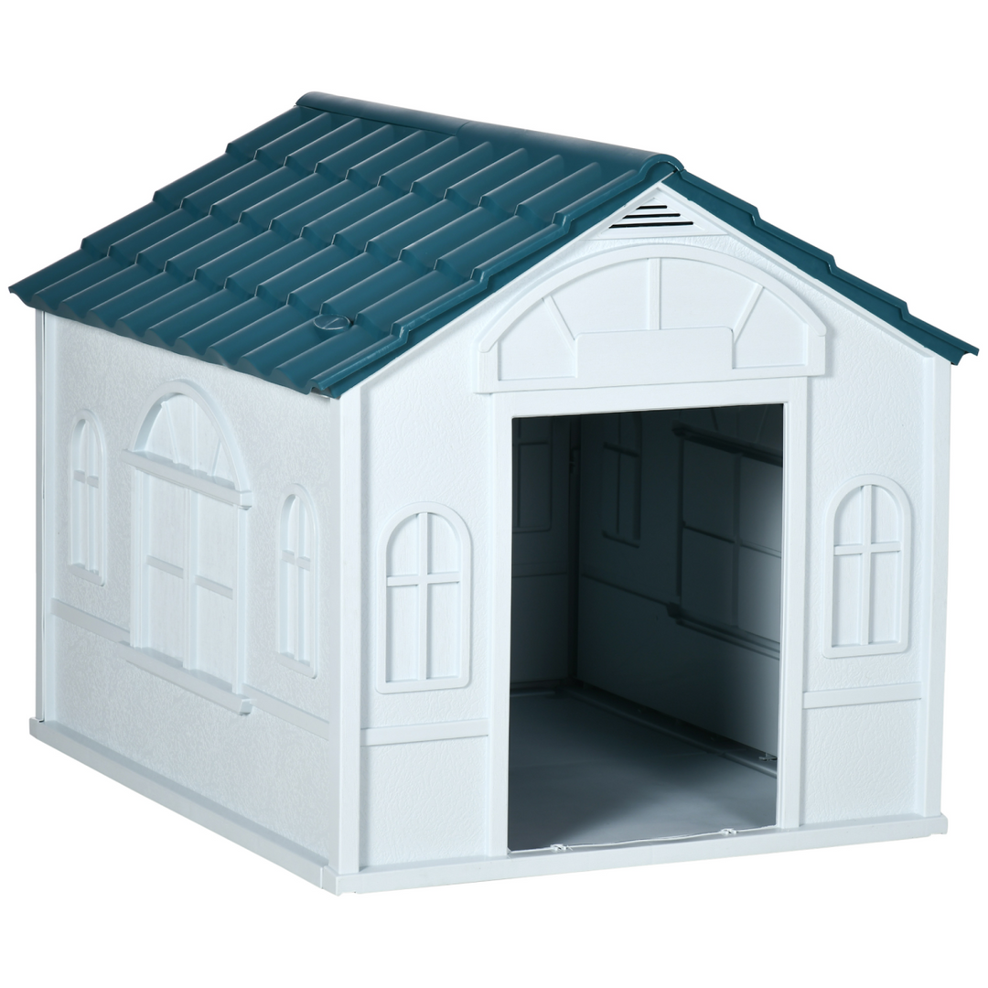 PawHut Blue Weather-Resistant Dog House – Stylish Shelter for Large Breed