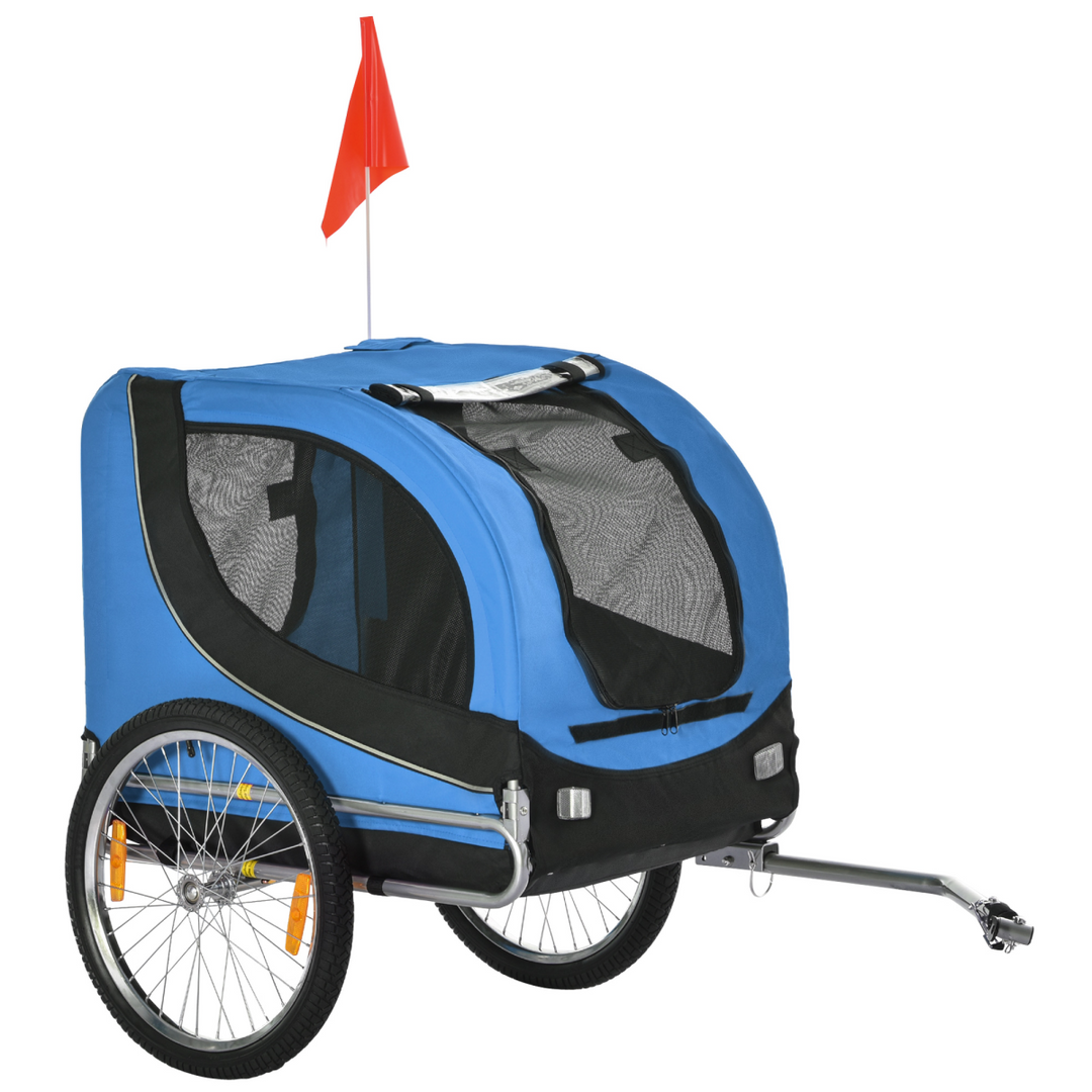 Adventure Awaits: Deluxe Dog Bike Trailer & Cat Carrier in Black & Blue