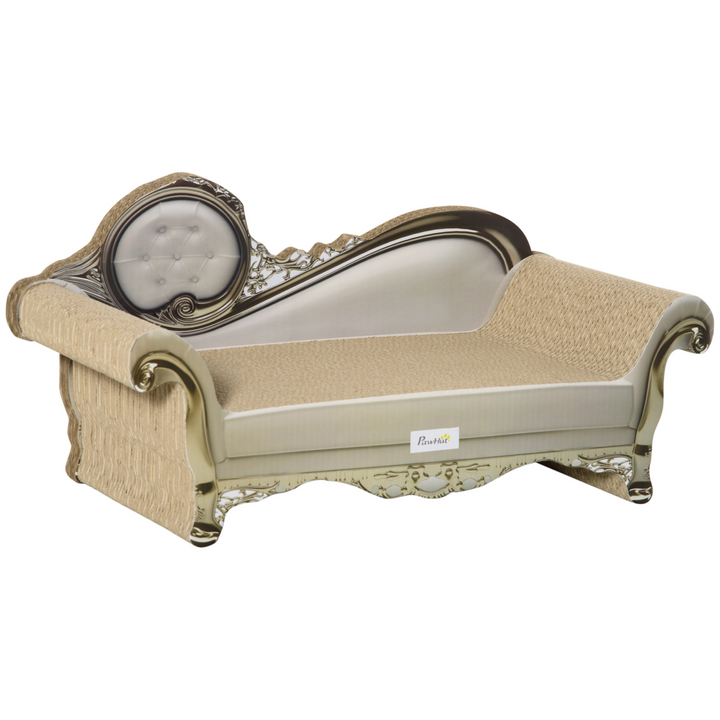 Luxury Cat Scratching Bed with Catnip - Modern PawHut Furniture in Brown