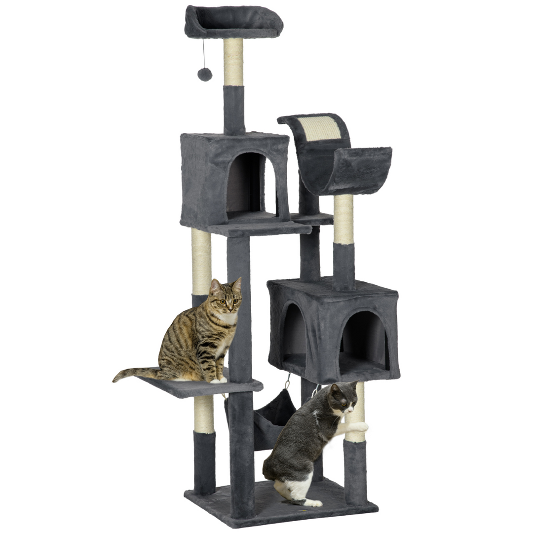 Ultimate PawHut 177cm Cat Tree: Modern Indoor Adventure with Hammock & Scratching Post