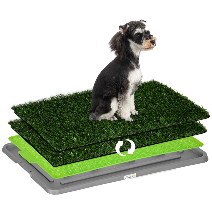 PawHut Indoor/Outdoor Dog Potty with 2 Grass Pads - Easy Clean & Perfect Size!