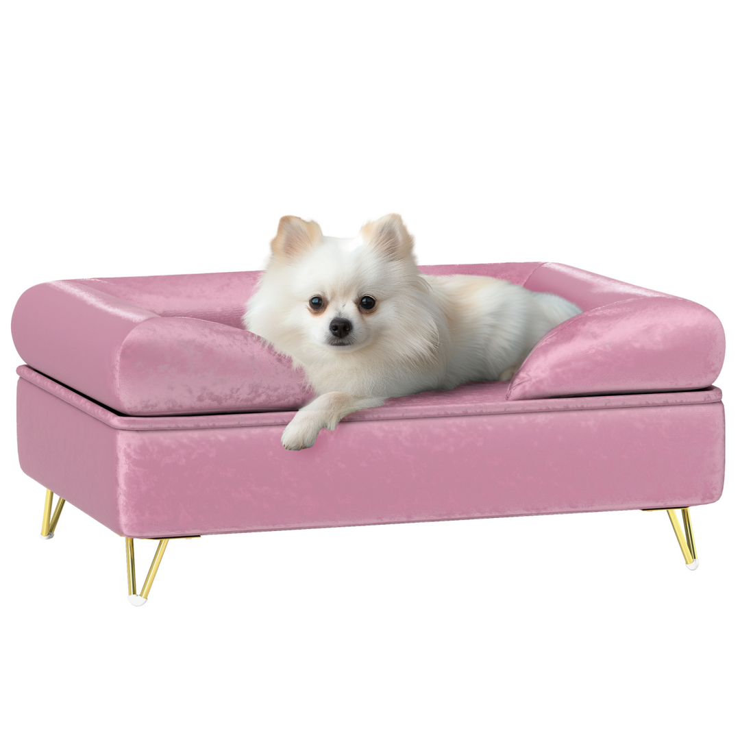 Luxurious PawHut Dog Sofa: Removable Cushion & Washable Cover - Pink