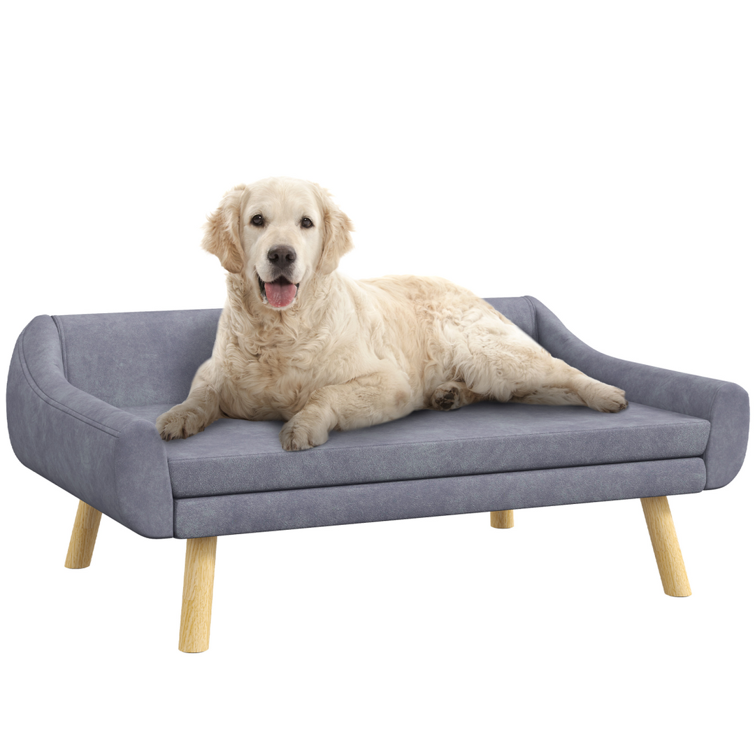 Luxury PawHut Dog Sofa Bed with Wooden Frame - Plush, Stylish & Comfortable