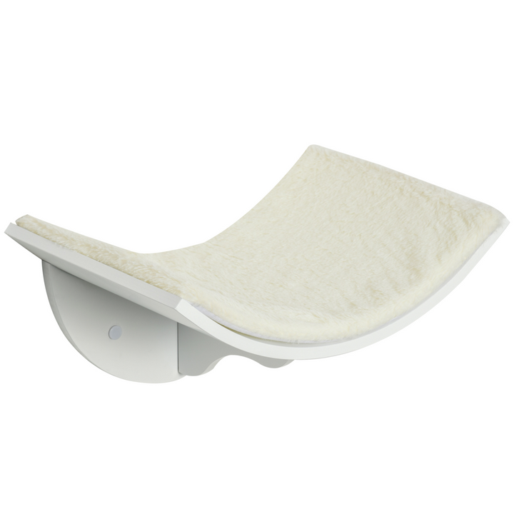 Wood Cat Shelf Shelter Kitten Bed Curved Climber Wall-Mounted Berber Fleece