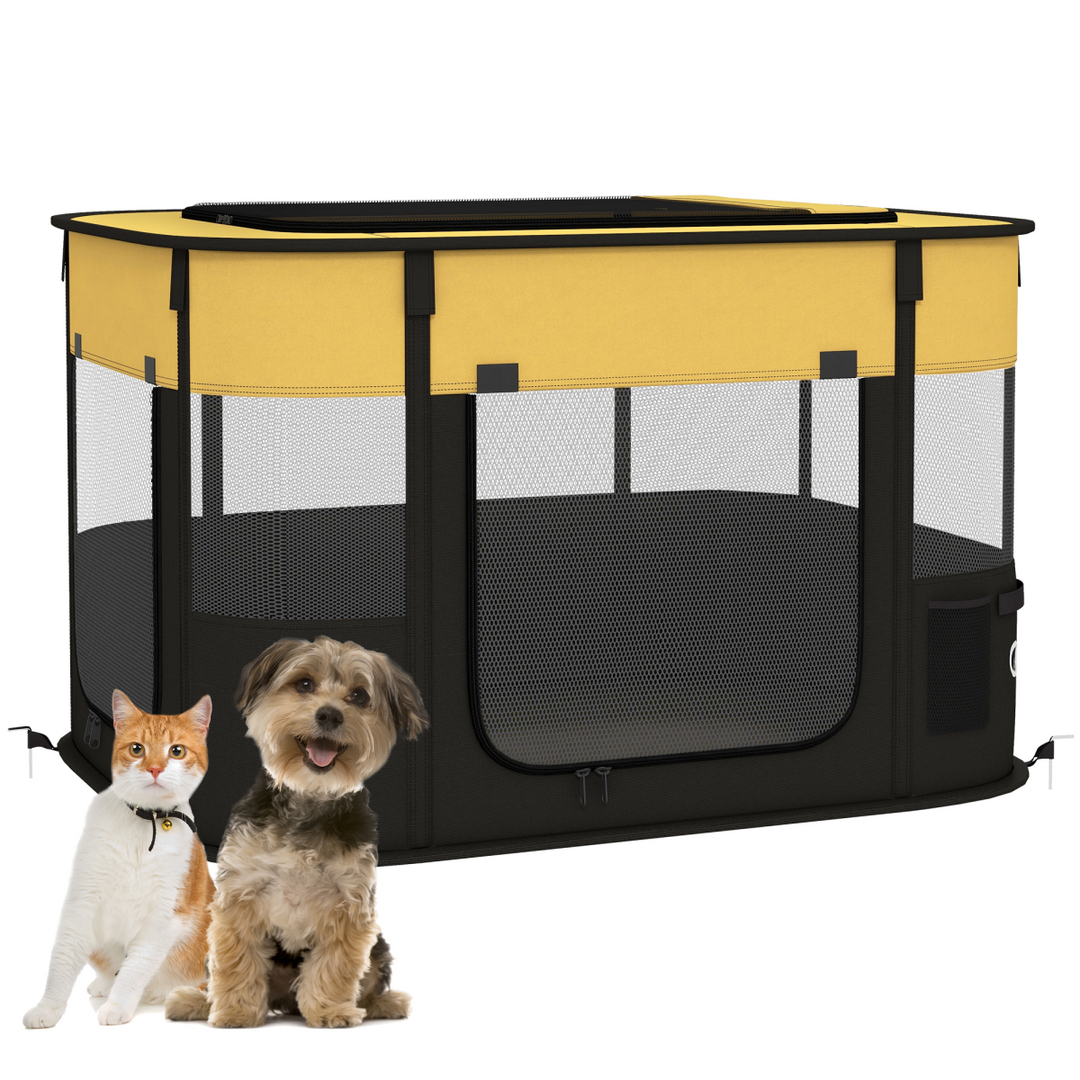 Portable PawHut Pet Pen for Puppies & Small Animals - Versatile & Foldable!