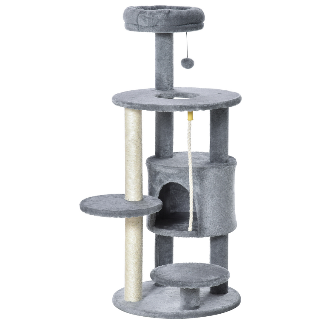 Deluxe Multi-Level Cat Tree with Scratching Posts & Fun Hanging Toys