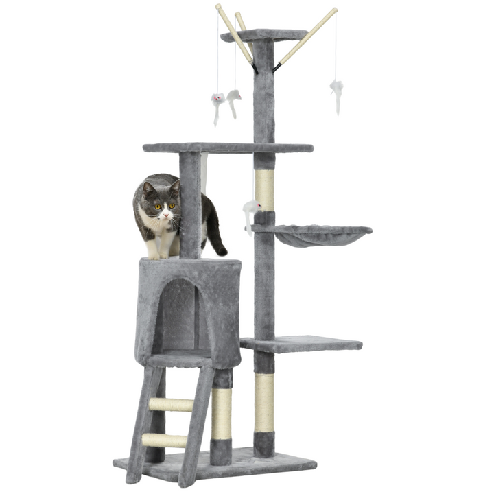 PawHut 5-Tier Cat Tree: Ultimate Activity Centre & Scratching Post in Grey