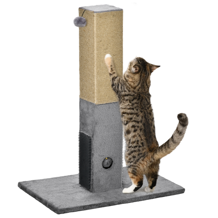 Deluxe Cat Scratching Tower - 79cm Activity Centre with Toys & Plush Base